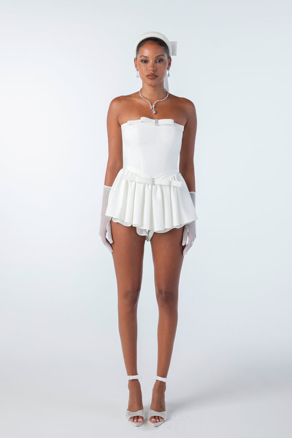 Nana Jacqueline Giselle Bow Jumpsuit (White)