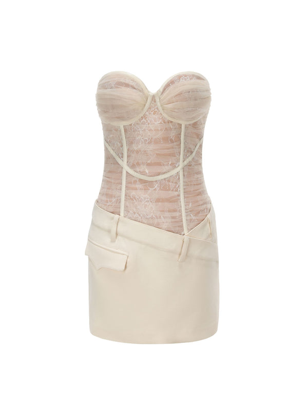 nana jacqueline Jane Lace Dress (White) (Final Sale)