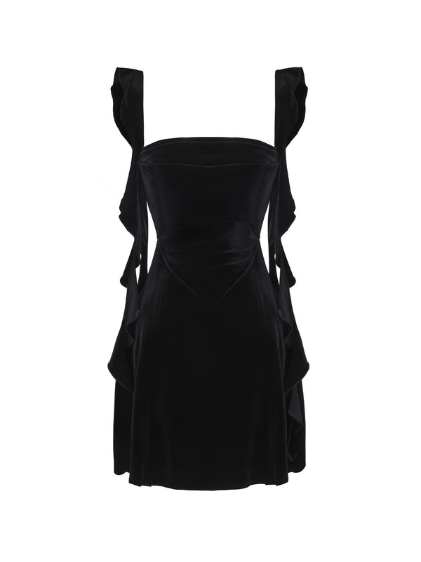nana jacqueline Karina Velvet Dress (Black)