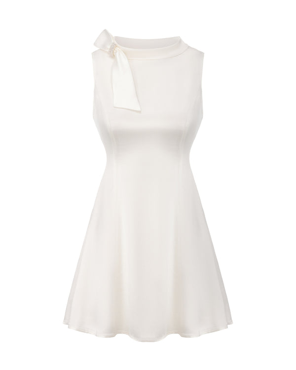 nana jacqueline Lila Satin Mini Dress (White)