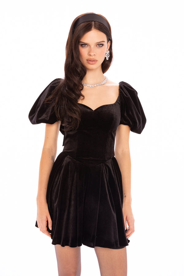 Nana Jacqueline Lillian Velvet Mini Dress