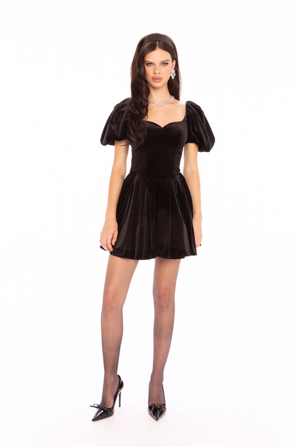 Nana Jacqueline Lillian Velvet Mini Dress