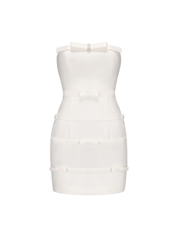 nana jacqueline Lucie Bow Dress (White)