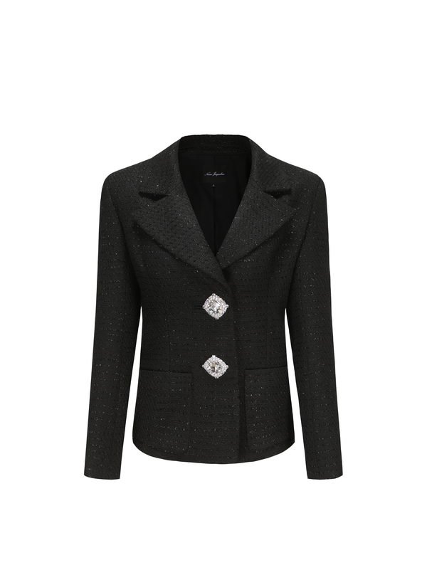 nana jacqueline Maya Lapel Suit Jacket (Black)