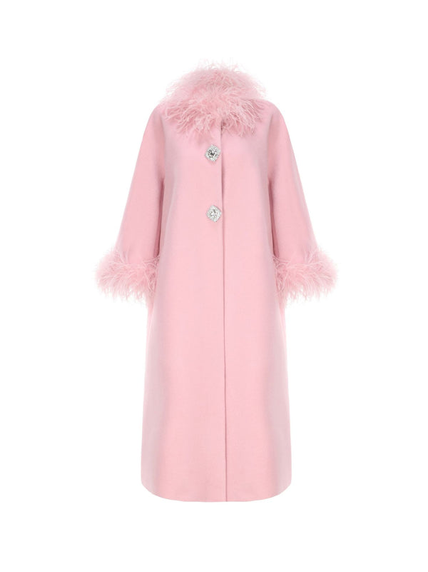 nana jacqueline Nina Feather Coat (Pink) (Final Sale)