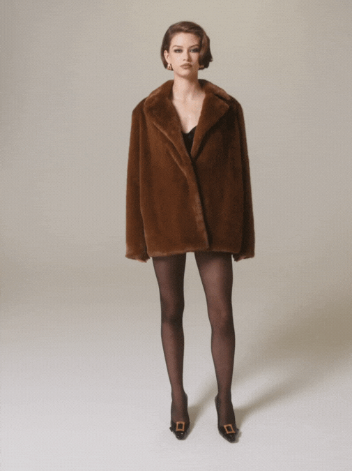 Nana Jacqueline Phoebe Fur Jacket (Brown)