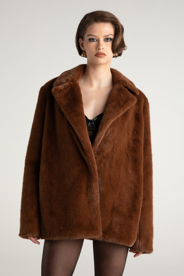 Nana Jacqueline Phoebe Fur Jacket (Brown)