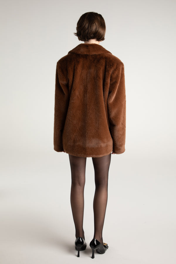 Nana Jacqueline Phoebe Fur Jacket (Brown)