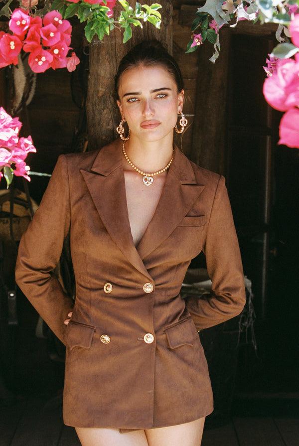 Nana Jacqueline Sienne Suede Blazer (Brown)