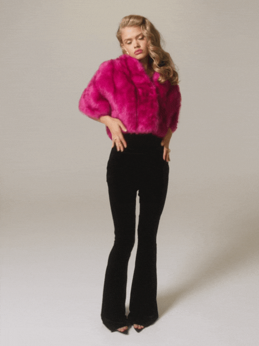 Nana Jacqueline Sophia Fur Coat (Pink) (Final Sale)