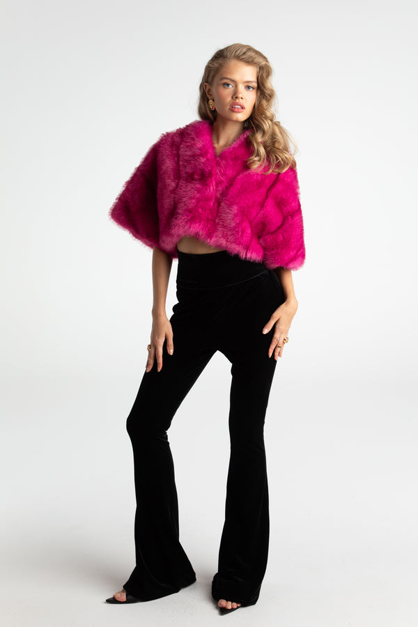 Nana Jacqueline Sophia Fur Coat (Pink) (Final Sale)