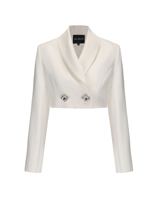 nana jacqueline Veronica Crop Blazer (White)