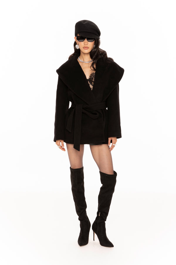 Nana Jacqueline Victoria Bow Coat (Black)