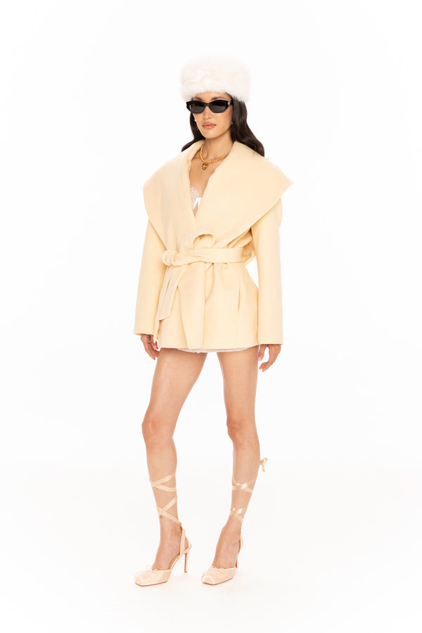 Nana Jacqueline Victoria Bow Coat (Yellow)