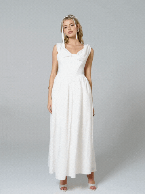 Nana Jacqueline Vivian Dress (White) (Final Sale)