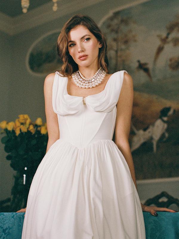 Nana Jacqueline Vivian Dress (White) (Final Sale)