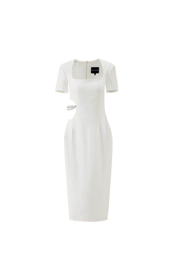 nana jacqueline Zoe Dress (White) (Final Sale)