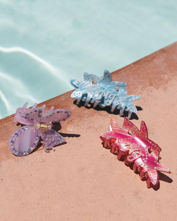 Nana Jacqueline Paulina Crystal Star Claw Clip (Blue) (Final Sale)