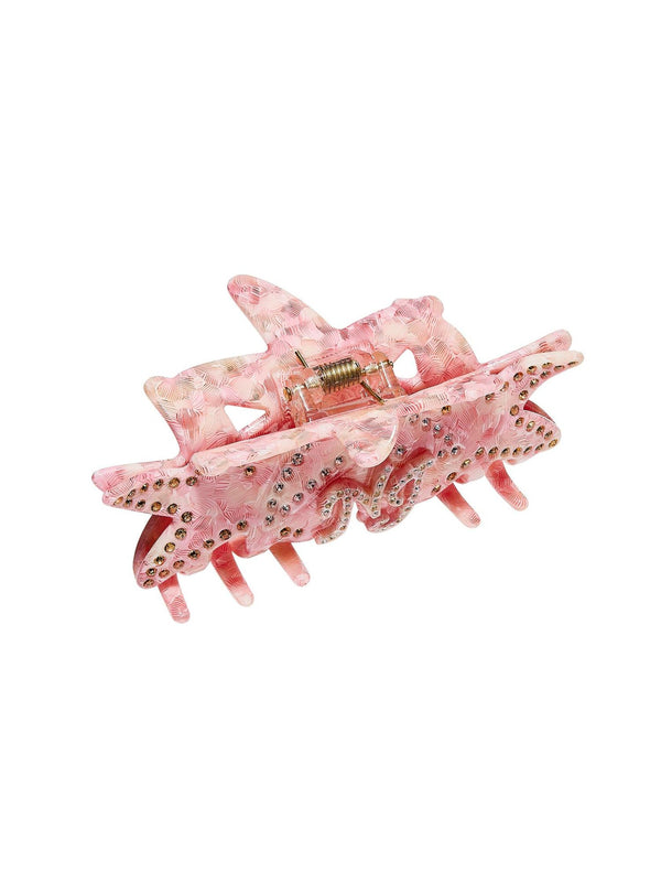 Nana Jacqueline Paulina Crystal Star Claw Clip (Light Pink) (Final Sale)