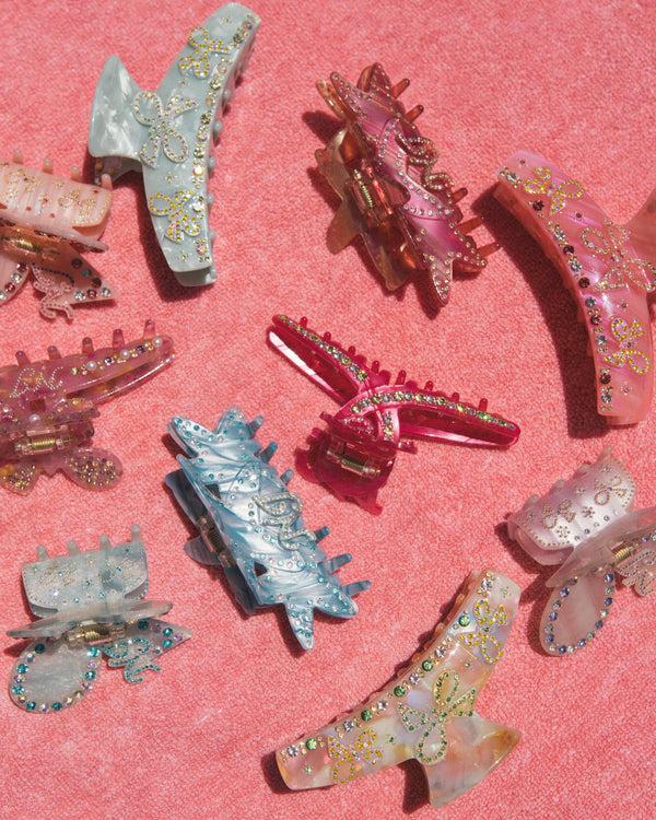 Nana Jacqueline Paulina Crystal Star Claw Clip (Pink) (Final Sale)