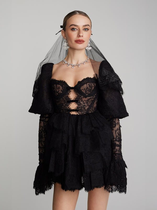 Nana Jacqueline Penelope Lace Dress (Black) (Final Sale)