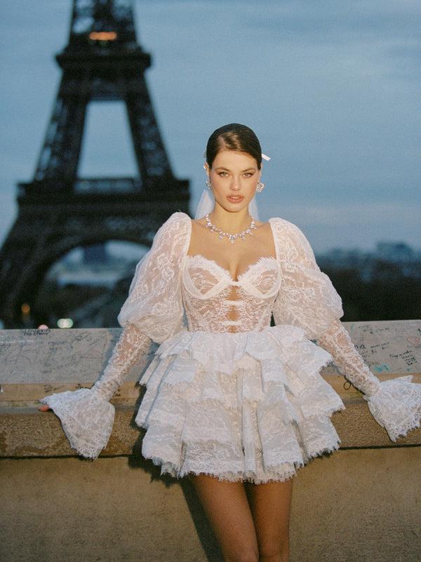 Nana Jacqueline Penelope Lace Dress (White) (Final Sale)