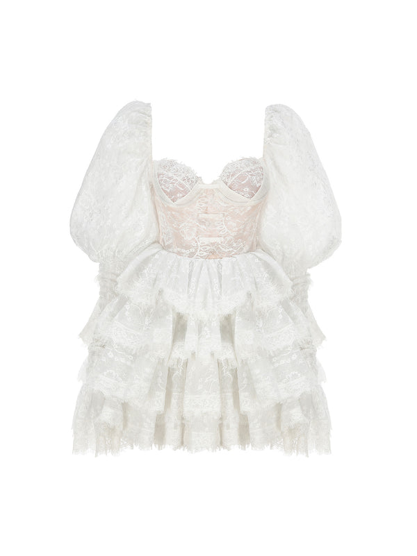 nana jacqueline Penelope Lace Dress (White) (Final Sale)