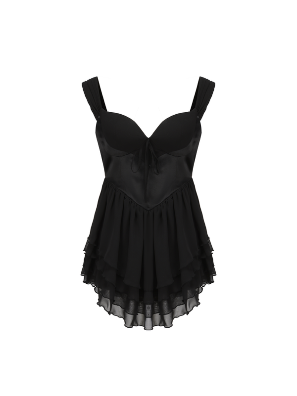 nana jacqueline Sheila Chiffon Dress (Black) (Final Sale)