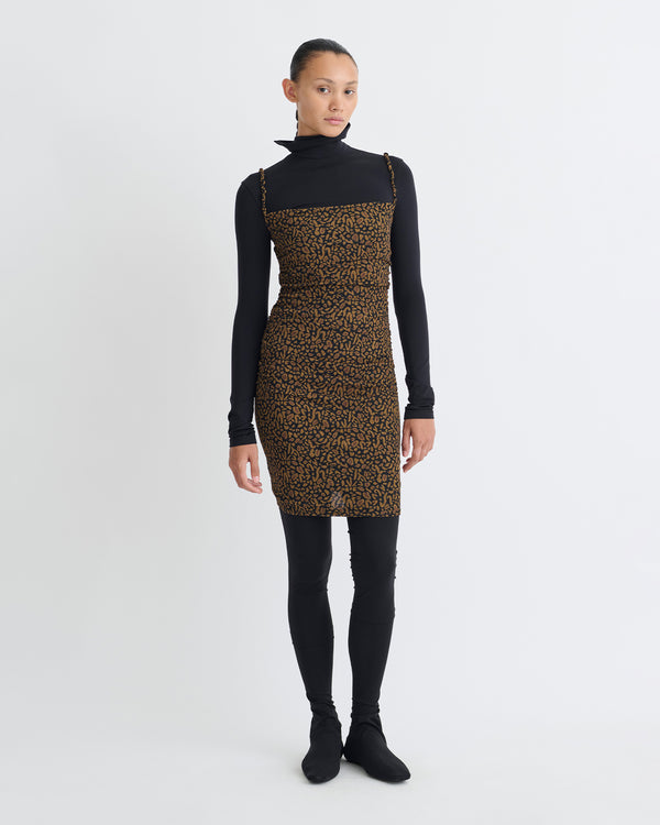 Nanushka Adie - Printed Mesh-Jersey Dress - Brown Ocelot