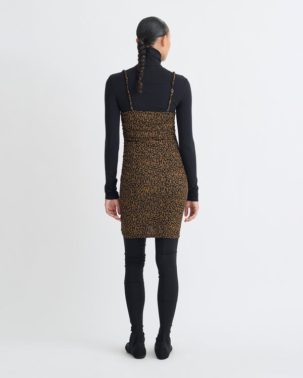 Nanushka Adie - Printed Mesh-Jersey Dress - Brown Ocelot