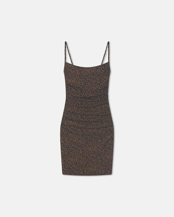 nanushka Adie - Printed Mesh-Jersey Dress - Brown Ocelot