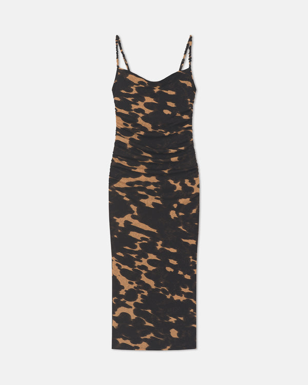 nanushka Alexa - Mesh Jersey Dress - Midnight Mocha Apricot