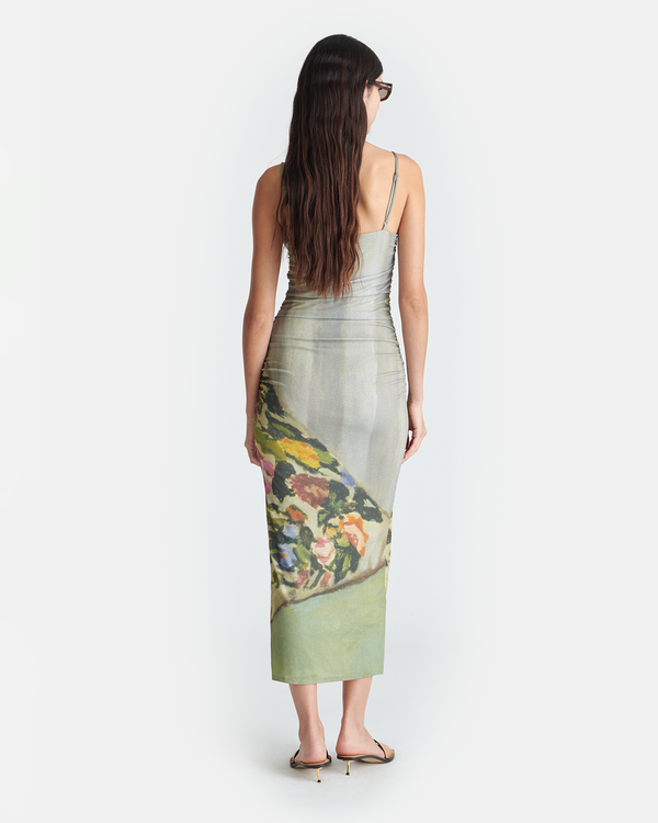 Nanushka Alexa - Printed Mesh Jersey Midi Dress - Books