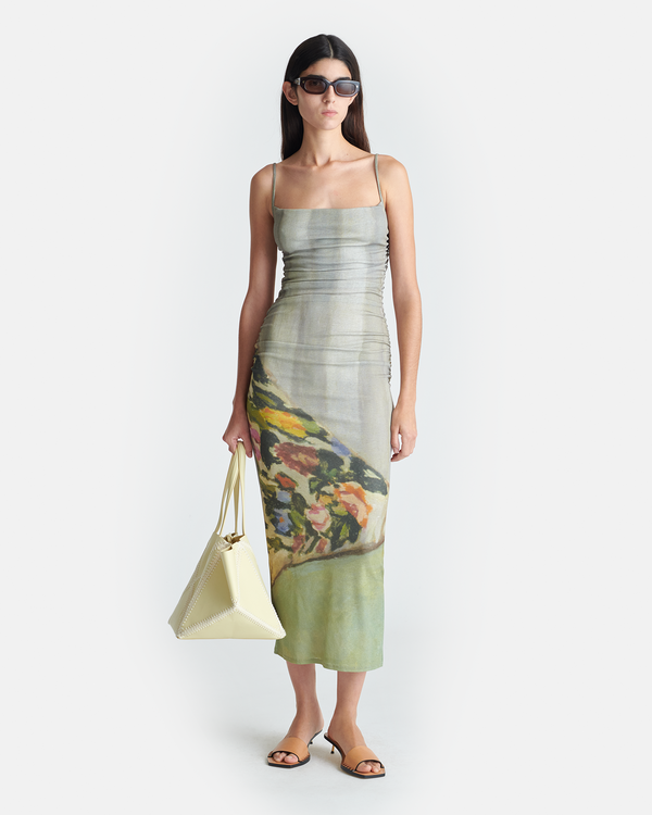 nanushka Alexa - Printed Mesh Jersey Midi Dress - Books