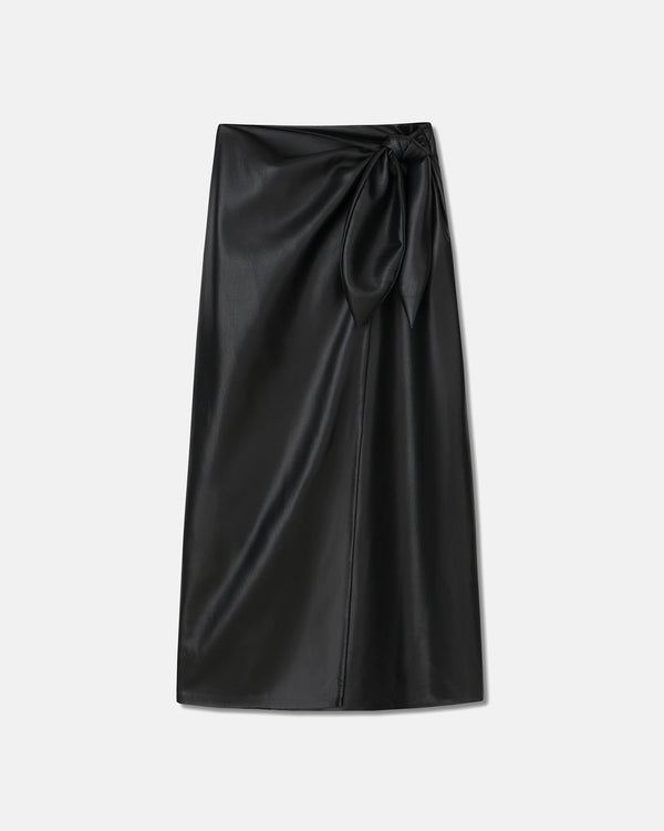 Nanushka Amas - Okobor™ Alt-Leather Sarong Skirt - Black