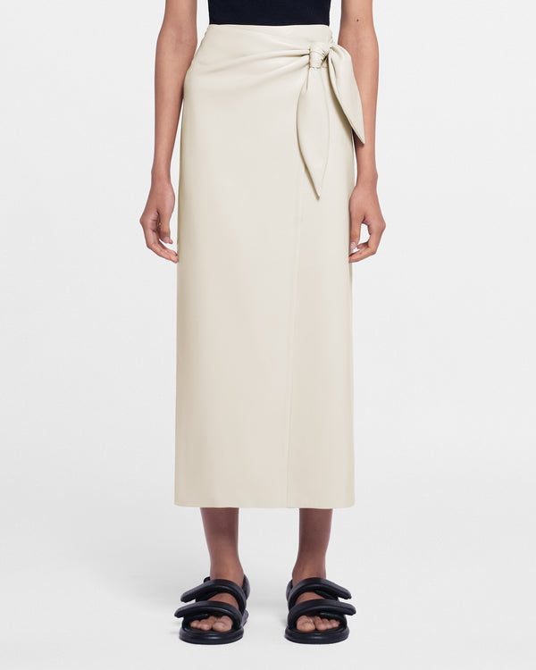 Nanushka Amas - Okobor™ Alt-Leather Sarong Skirt - Creme