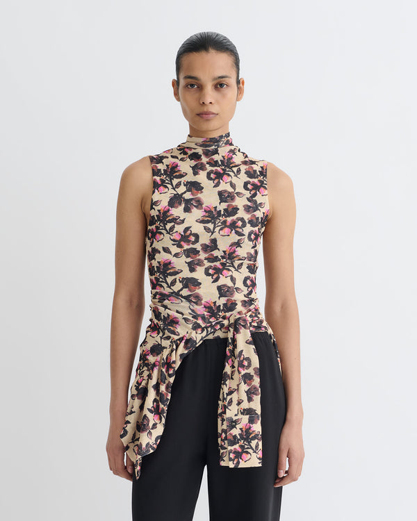 nanushka Annyka - Printed Mesh Jersey Top - Tapestry Floral