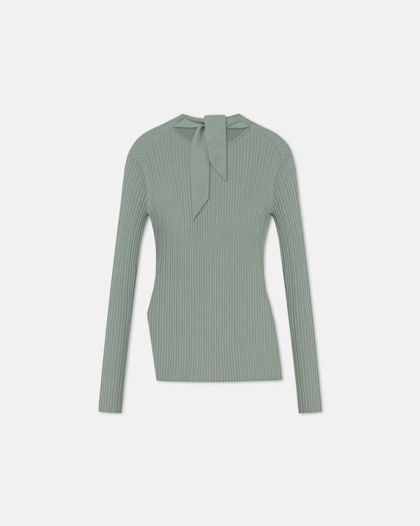 Nanushka Arella - Fine Merino Rib Long Sleeved Top - Sage