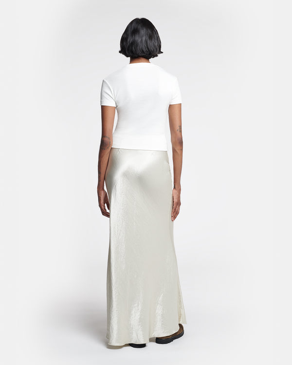 Nanushka Axton - Cropped Ribbed Cotton-Jersey T-Shirt - Off White