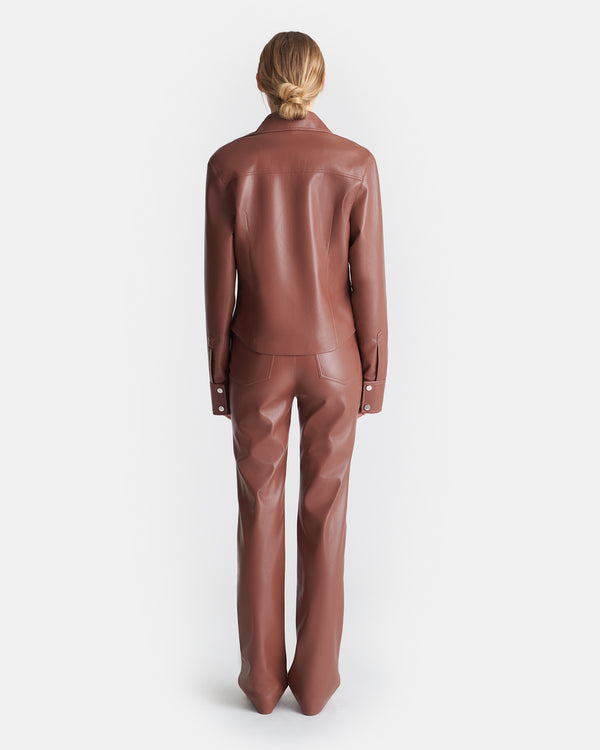 Nanushka Bogna - Okobor™ Alt-Leather Shirt Jacket - Henna