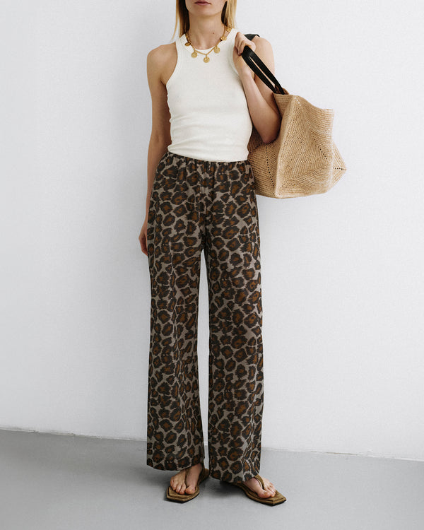 Nanushka Brenda - Printed Cotton Voile Pants - Crayon Ocelot