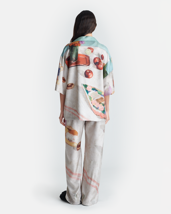 Nanushka Brenda - Printed Silk Twill Pants - Gingerbread Heart