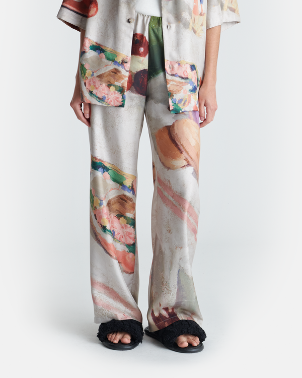 Nanushka Brenda - Printed Silk Twill Pants - Gingerbread Heart