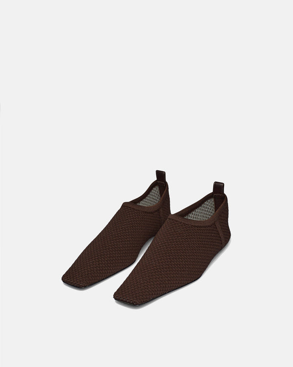Nanushka Buju - Mesh-Knit Square-Toe Slip-On Shoes - Java