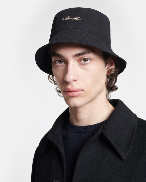 Nanushka Caran - Signature Calligraphy Bucket Hat - Black