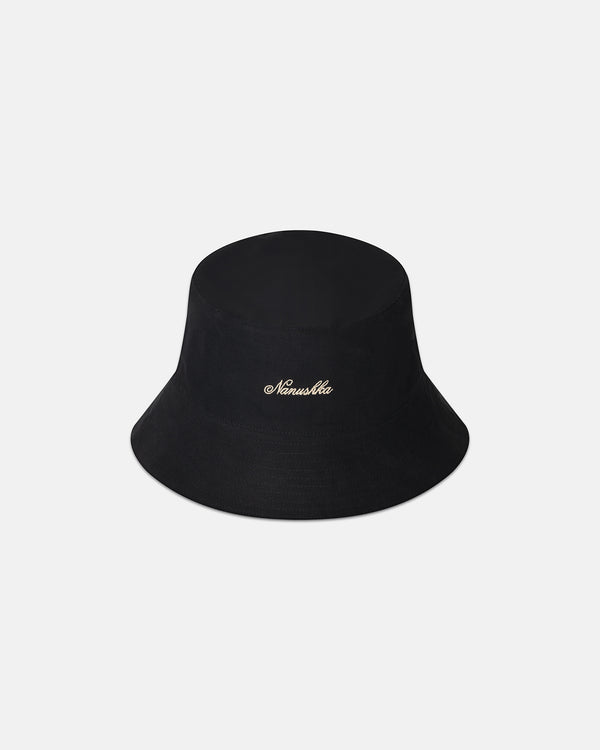 nanushka Caran - Signature Calligraphy Bucket Hat - Black