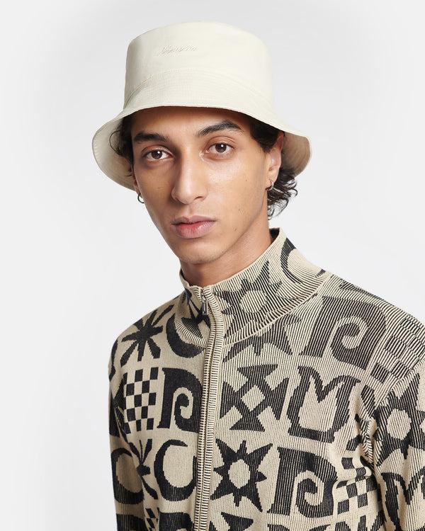 Nanushka Caran - Signature Calligraphy Bucket Hat - Shell