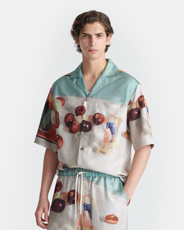 Nanushka Caspian - Printed Silk Twill Shirt - Gingerbread Heart