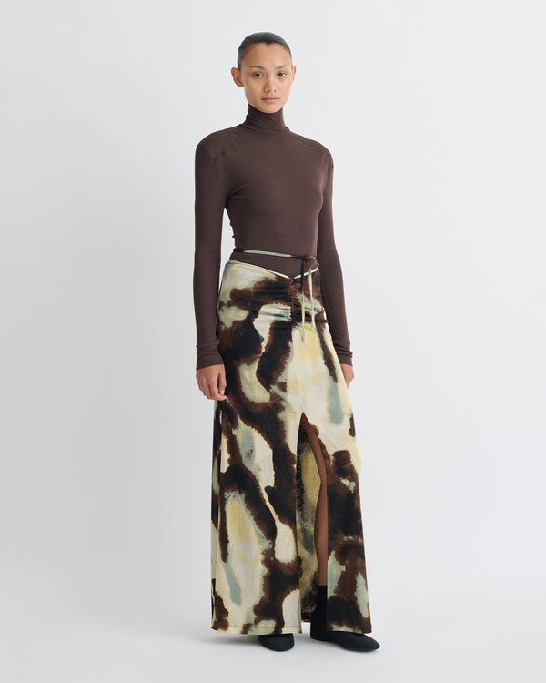 Nanushka Cheyen - Mesh Jersey Long Skirt - Watercolor Sage