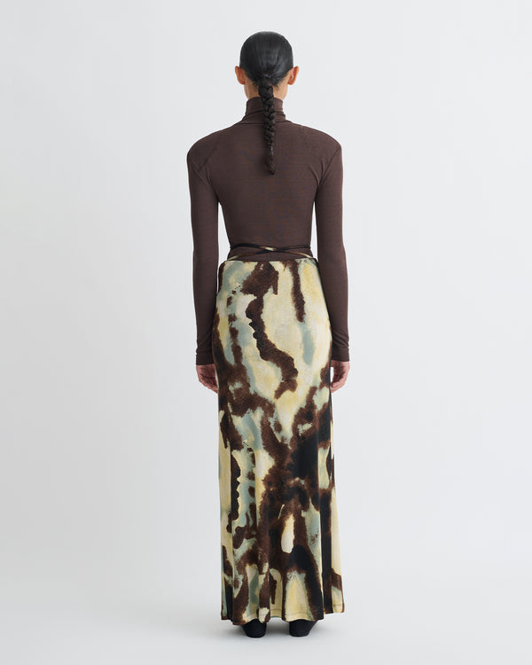 Nanushka Cheyen - Mesh Jersey Long Skirt - Watercolor Sage